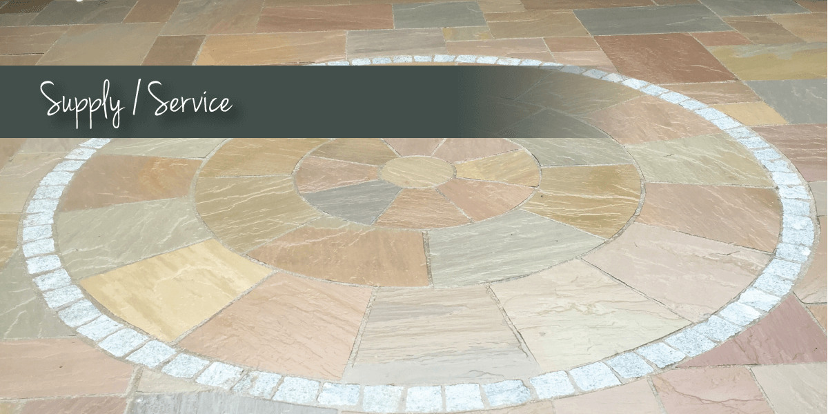 paving circle design with supply and service banner